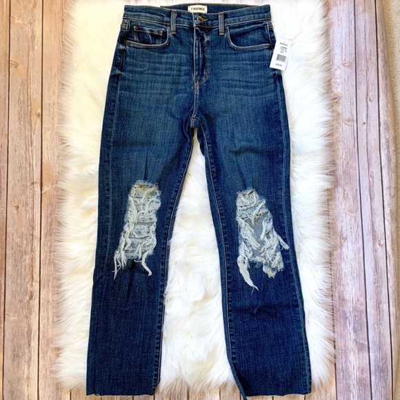 L’AGENCE Jordan Ripped Crop Bootcut Jeans - Picture 2 of 8